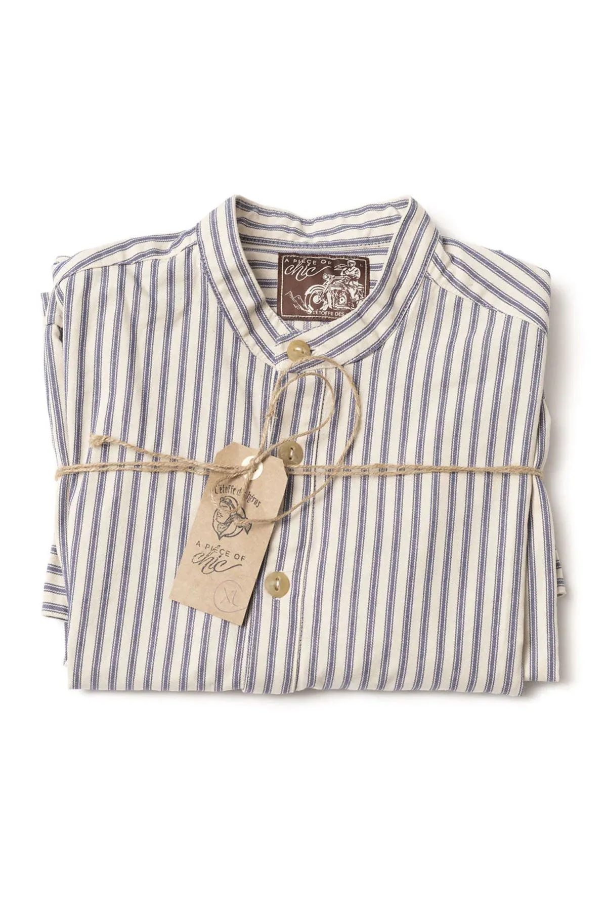 A Piece of Chic - Pull-Over Farmer Shirt "La Paysanne" with blue stripes