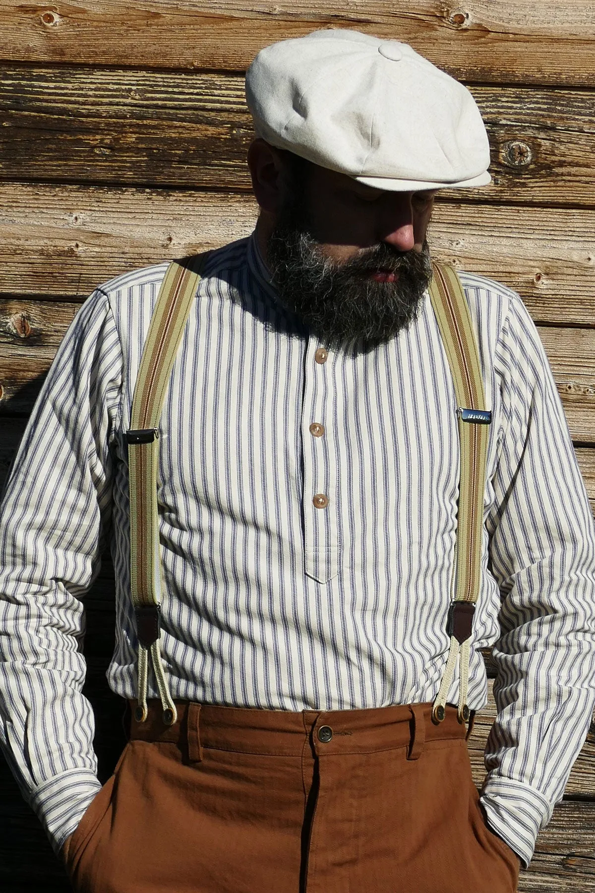 A Piece of Chic - Pull-Over Farmer Shirt "La Paysanne" with blue stripes