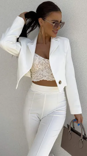 A2034 Shinza Tux Bolero Jacket White