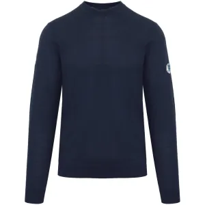 Aquascutum Plain Round Neck Navy Blue Jumper