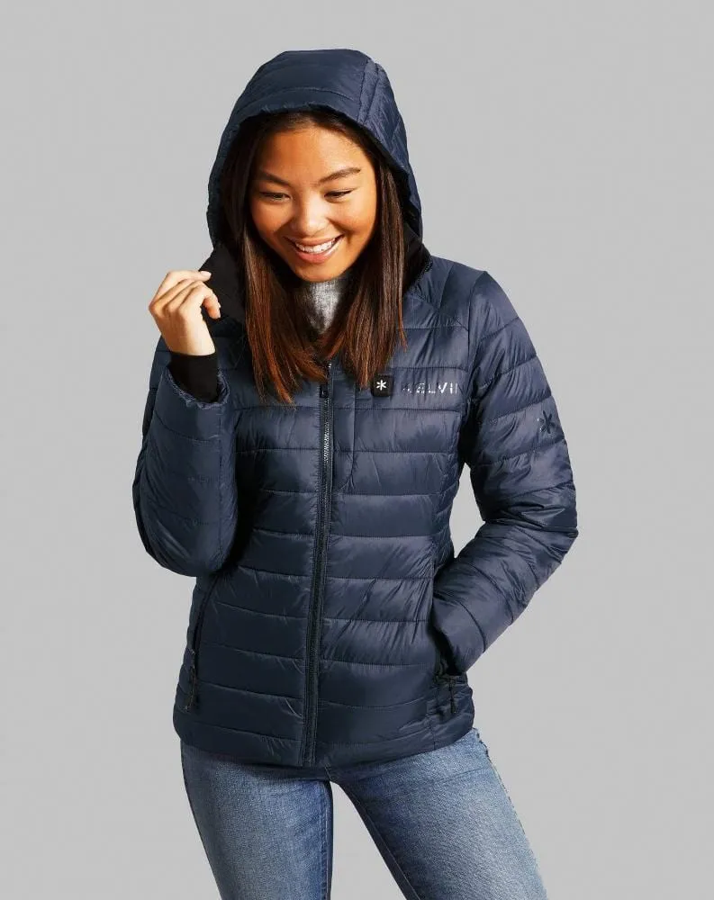 Aura Women's Heated Jacket | Space Blue by Kelvin Coats