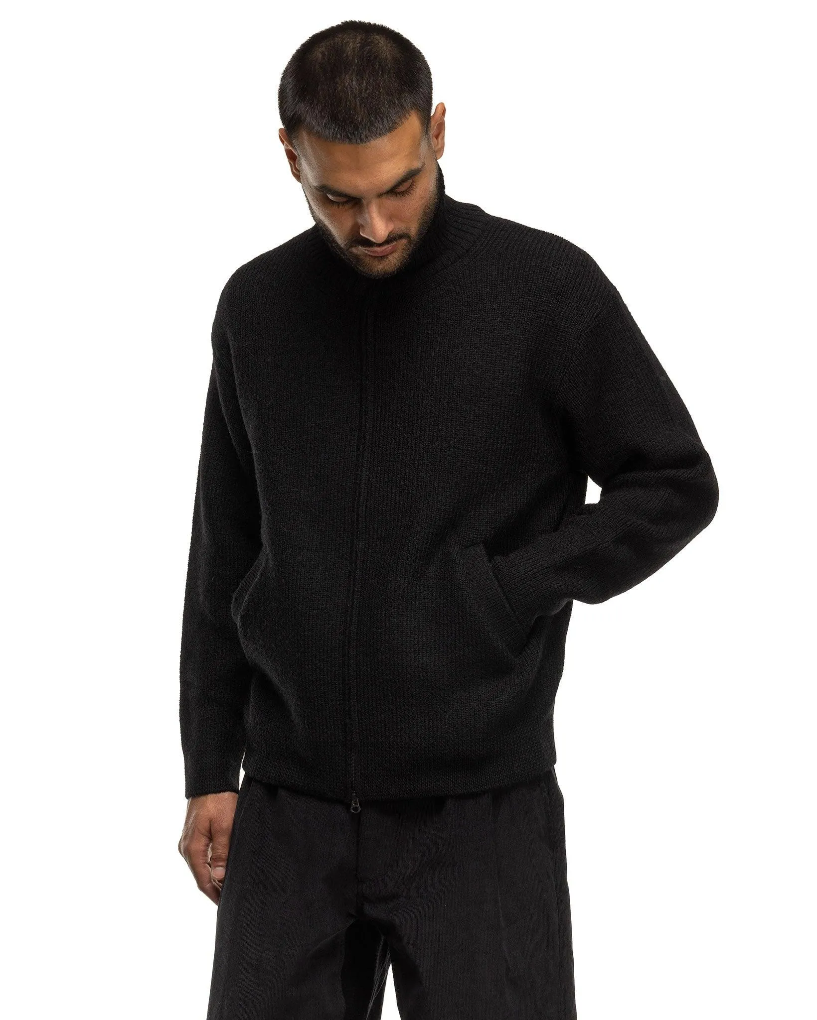 Baby Wool Mouline Mockneck Sweater Black