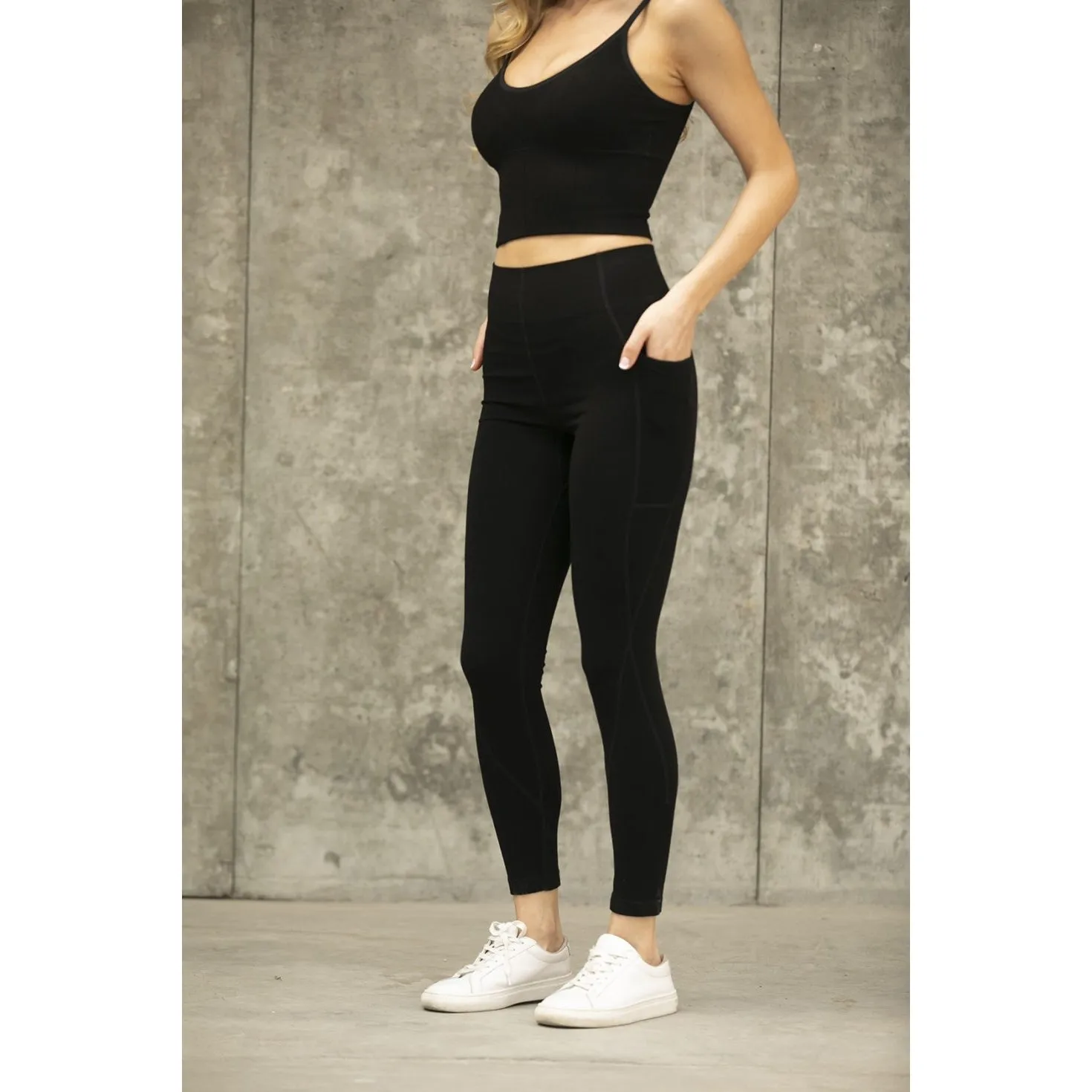 Bamboo High Band Legging With Pockets