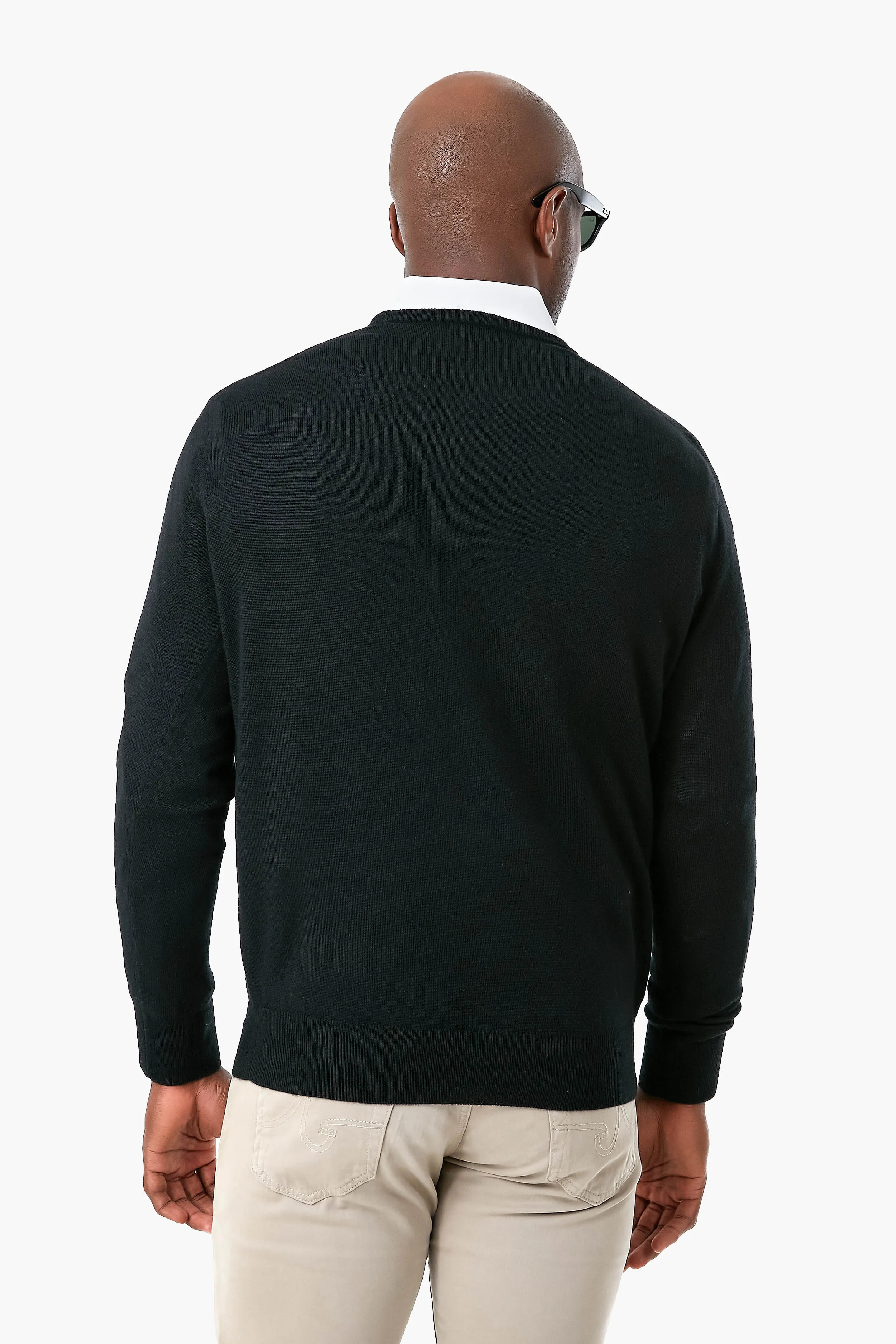 Black Crown Soft Merino-Silk Crew