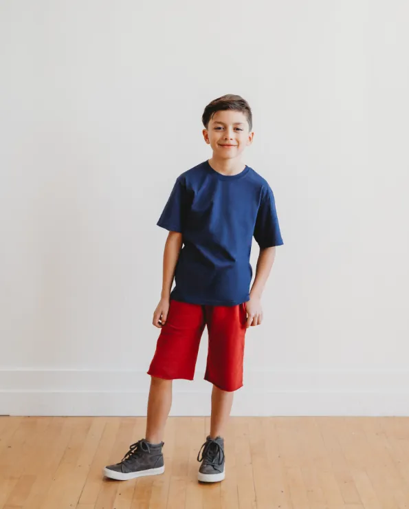 Boys Soft Cotton Jersey Short Sleeve Crew Tee | Sea