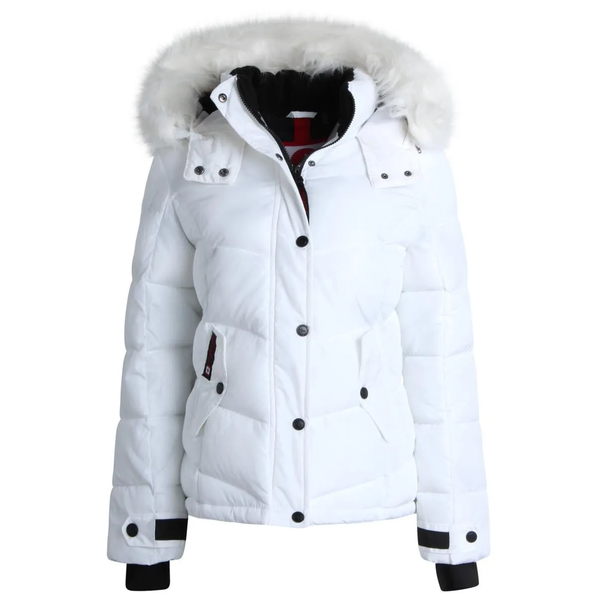 Canada Weather Gear Womens Faux Fur Trim Insulated Puffer Jacket