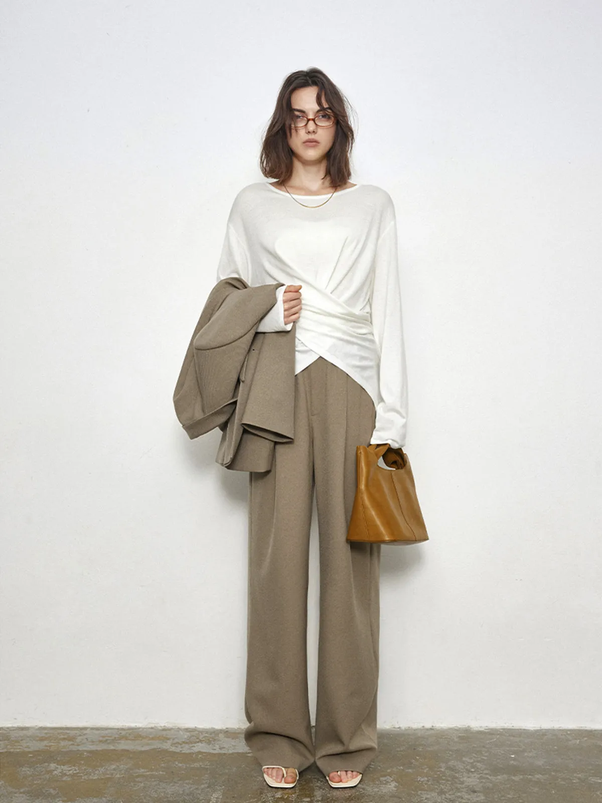 City Stroll Elastic Trendy Waistband Wide Leg Pants