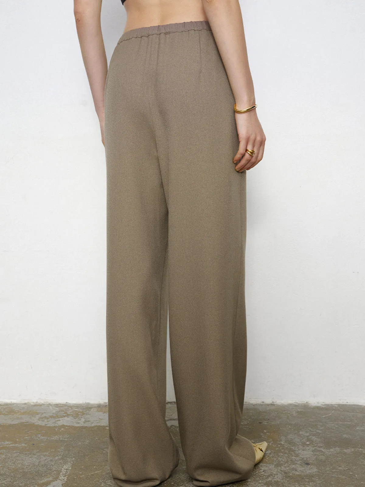 City Stroll Elastic Trendy Waistband Wide Leg Pants