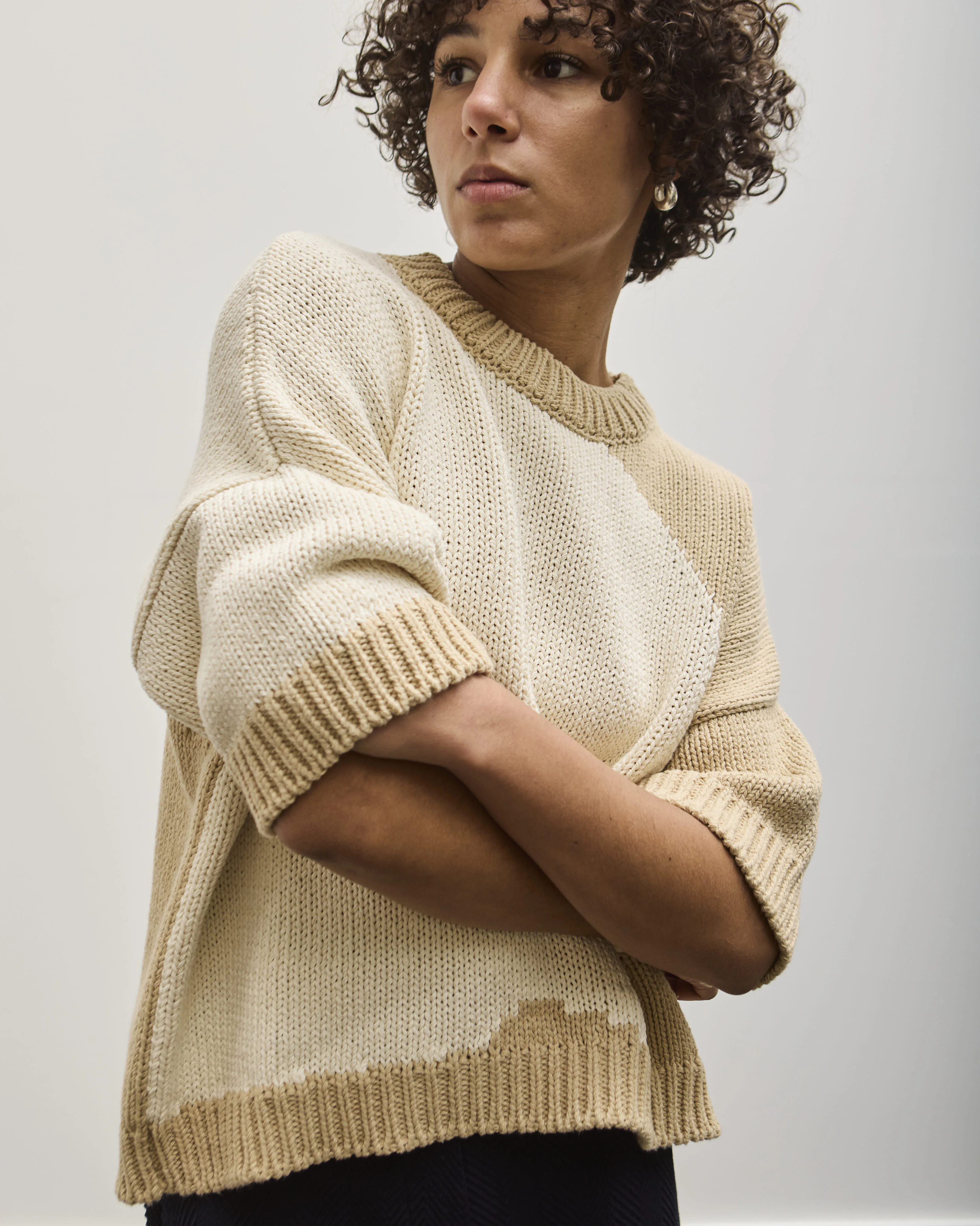 Cordera Cotton Sweater, Bicolor