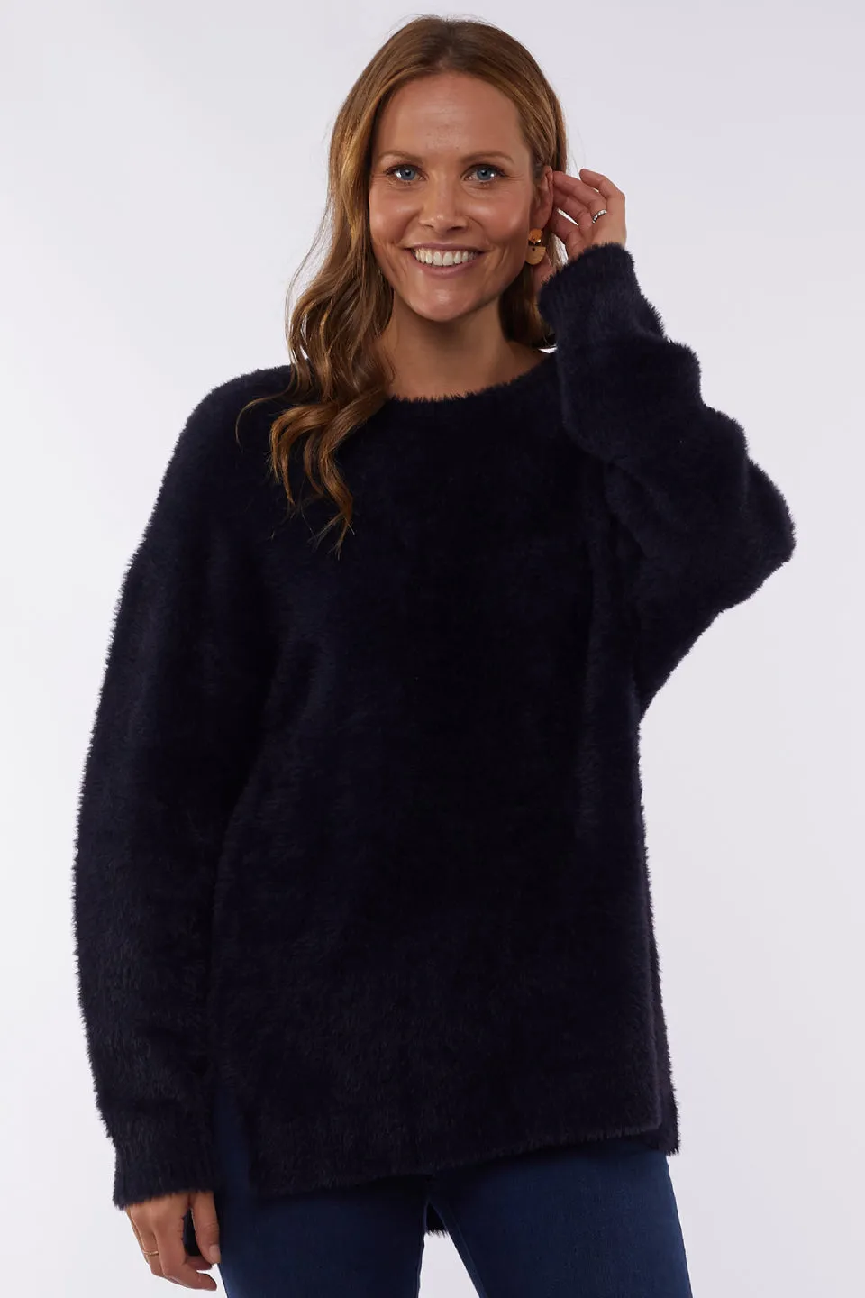 Cosy Navy Knit Crew