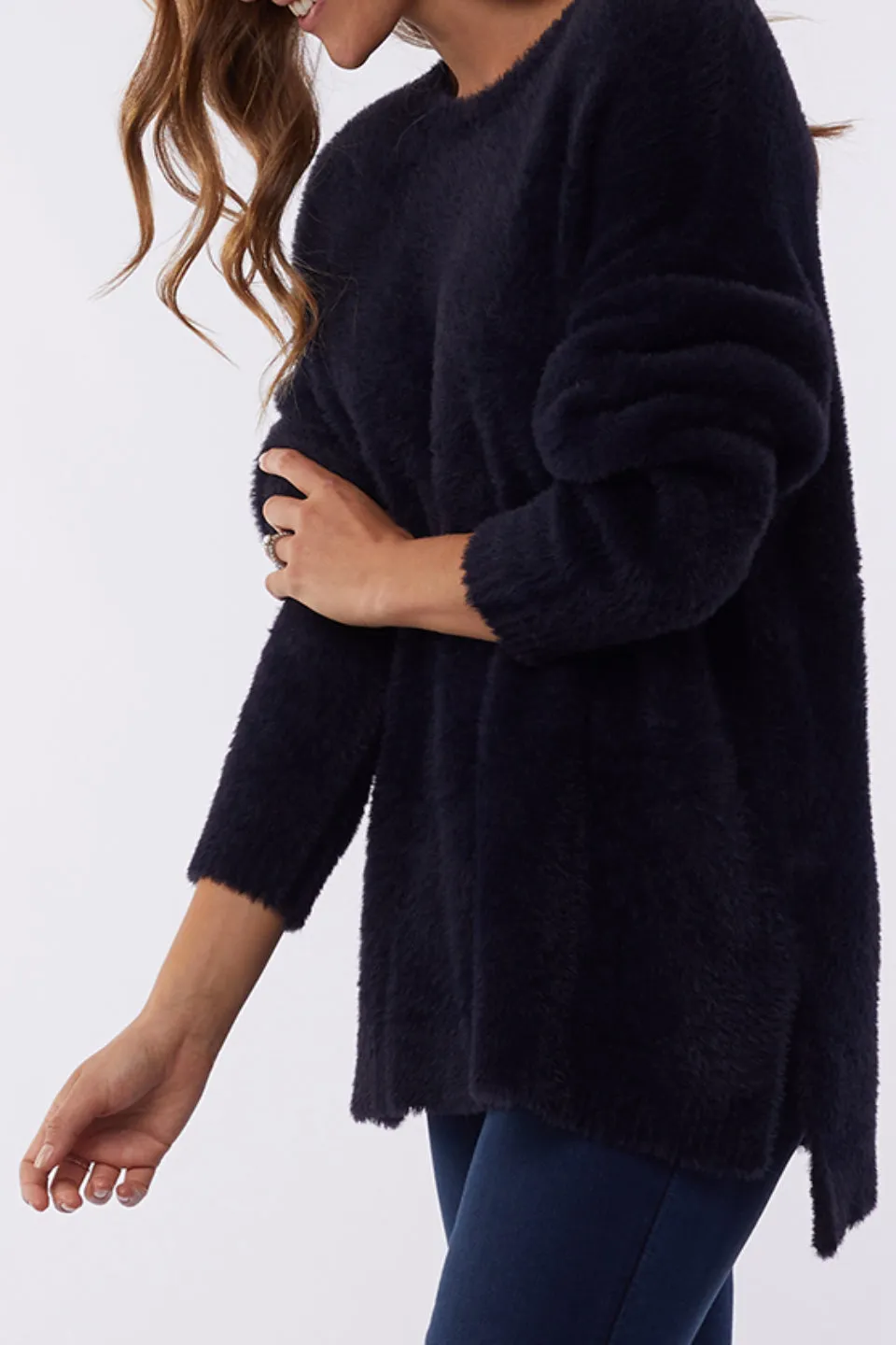 Cosy Navy Knit Crew