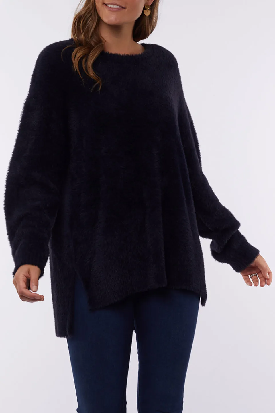 Cosy Navy Knit Crew