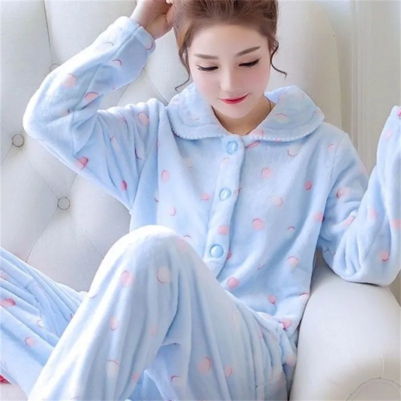 Cozy Fleece-Lined Winter Pajamas for Women