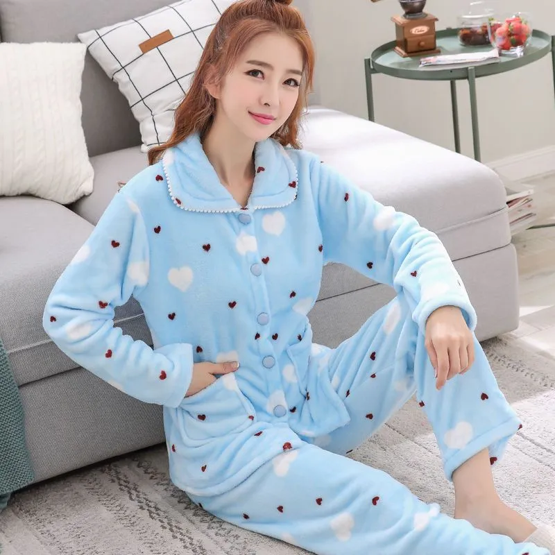 Cozy Fleece-Lined Winter Pajamas for Women