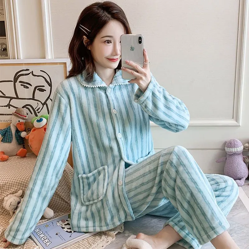 Cozy Fleece-Lined Winter Pajamas for Women