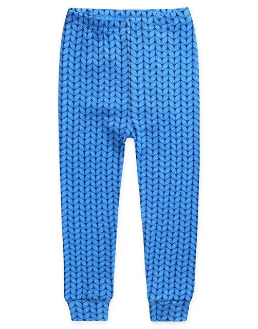 Cozy Knit Blue Long Sleeve Pajama