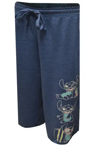 Disney Lilo and Stitch Wide Leg Capri Style Cropped Lounge Pant