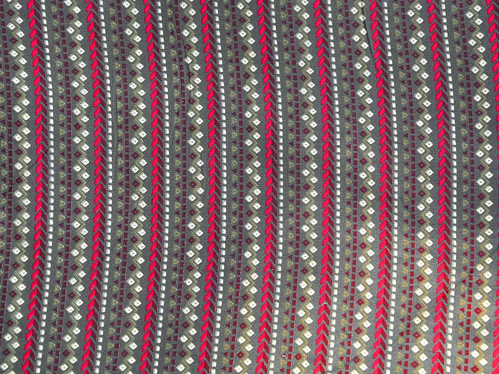 Gray &Pink Stripes Soft Cotton Muslin Fabric