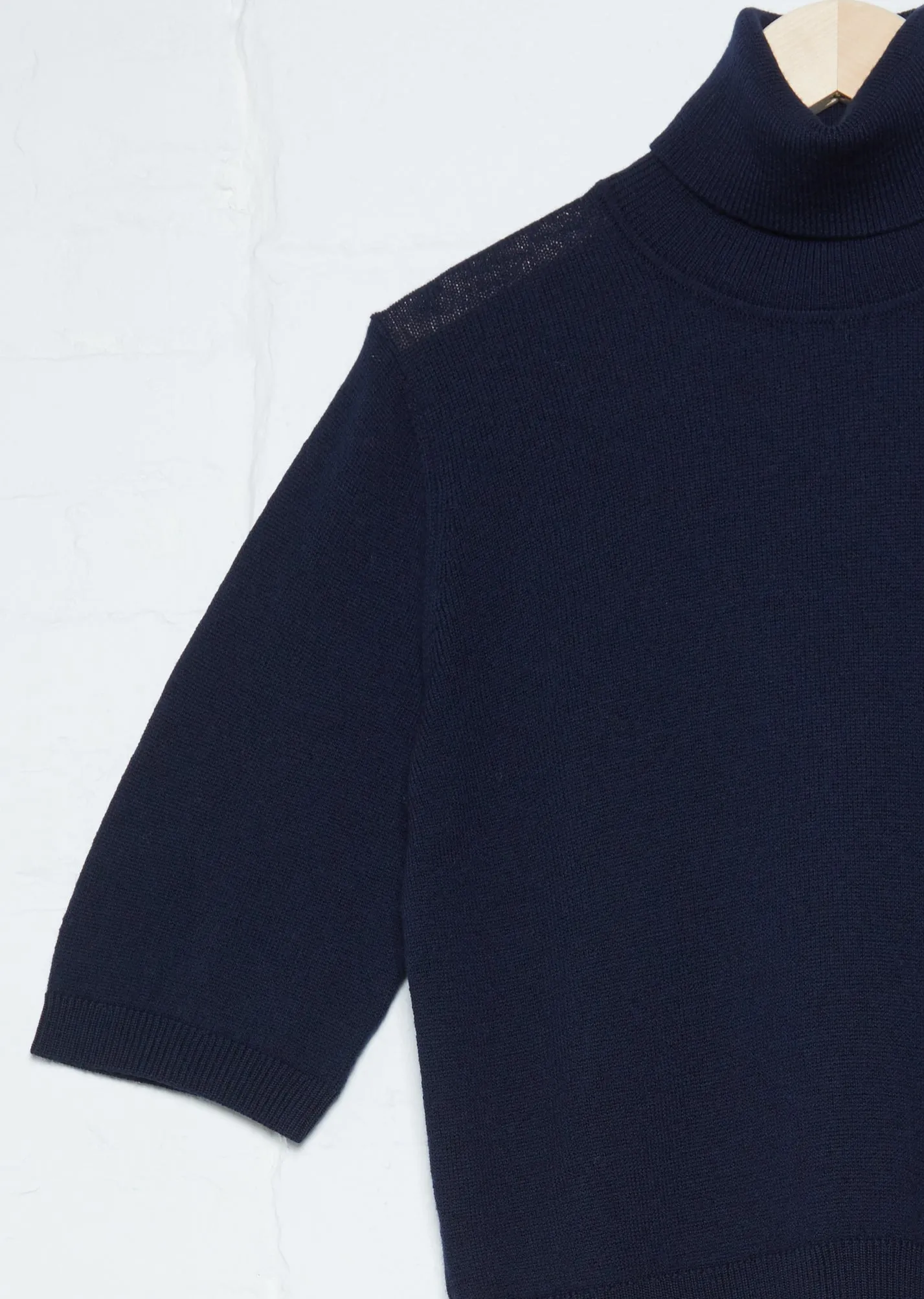 Inber Short Sleeve Roll Neck — Dark Navy