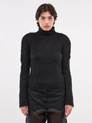 Mohair-Nylon Turtleneck Sweater (DVMD0180A0-UFU172-BLACK)