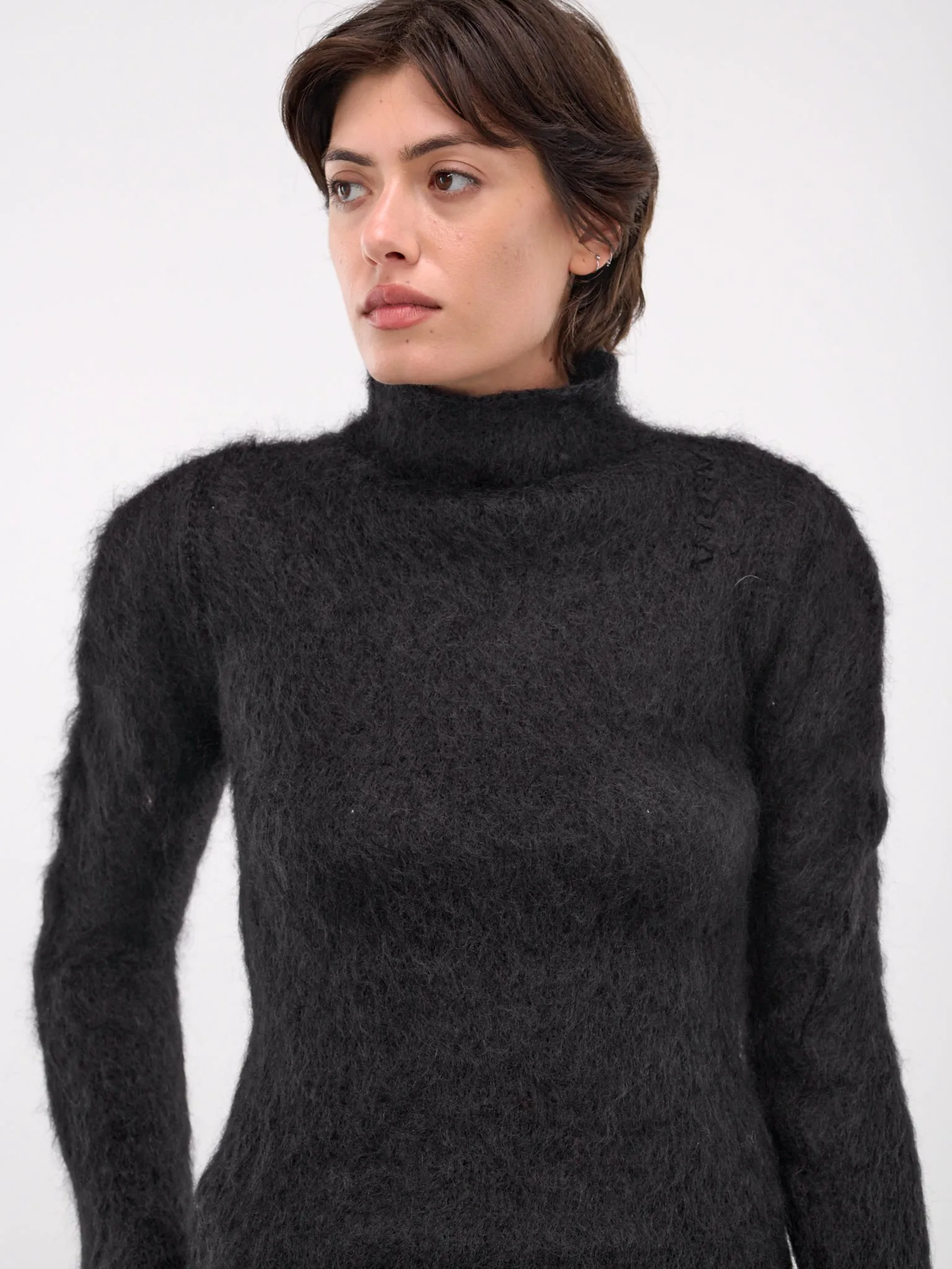 Mohair-Nylon Turtleneck Sweater (DVMD0180A0-UFU172-BLACK)