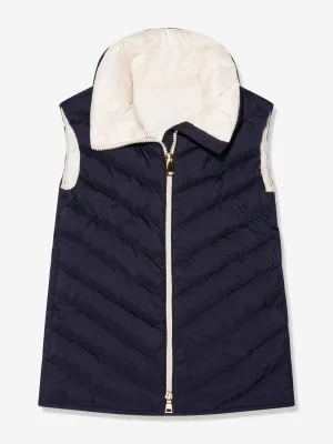 Moncler Enfant Girls Down Padded Venta Gilet in Navy