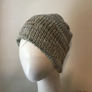 Pale Lavender & Green Tweed Beanie