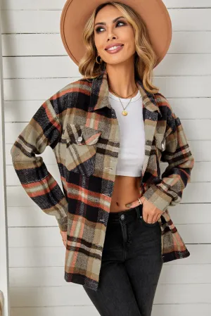 Pepper Plaid Button Down Shacket