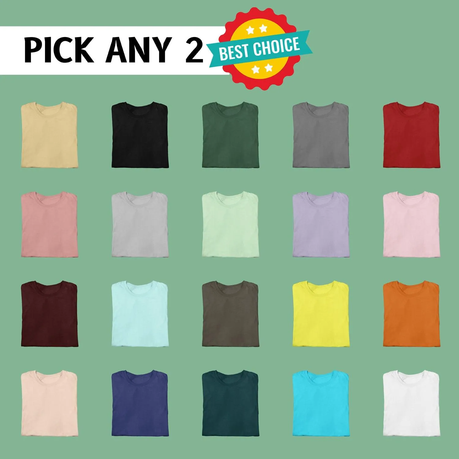 Pick Any 2 - Plus Size Solid Cotton T-Shirts - Perfect Fit, Value Pack