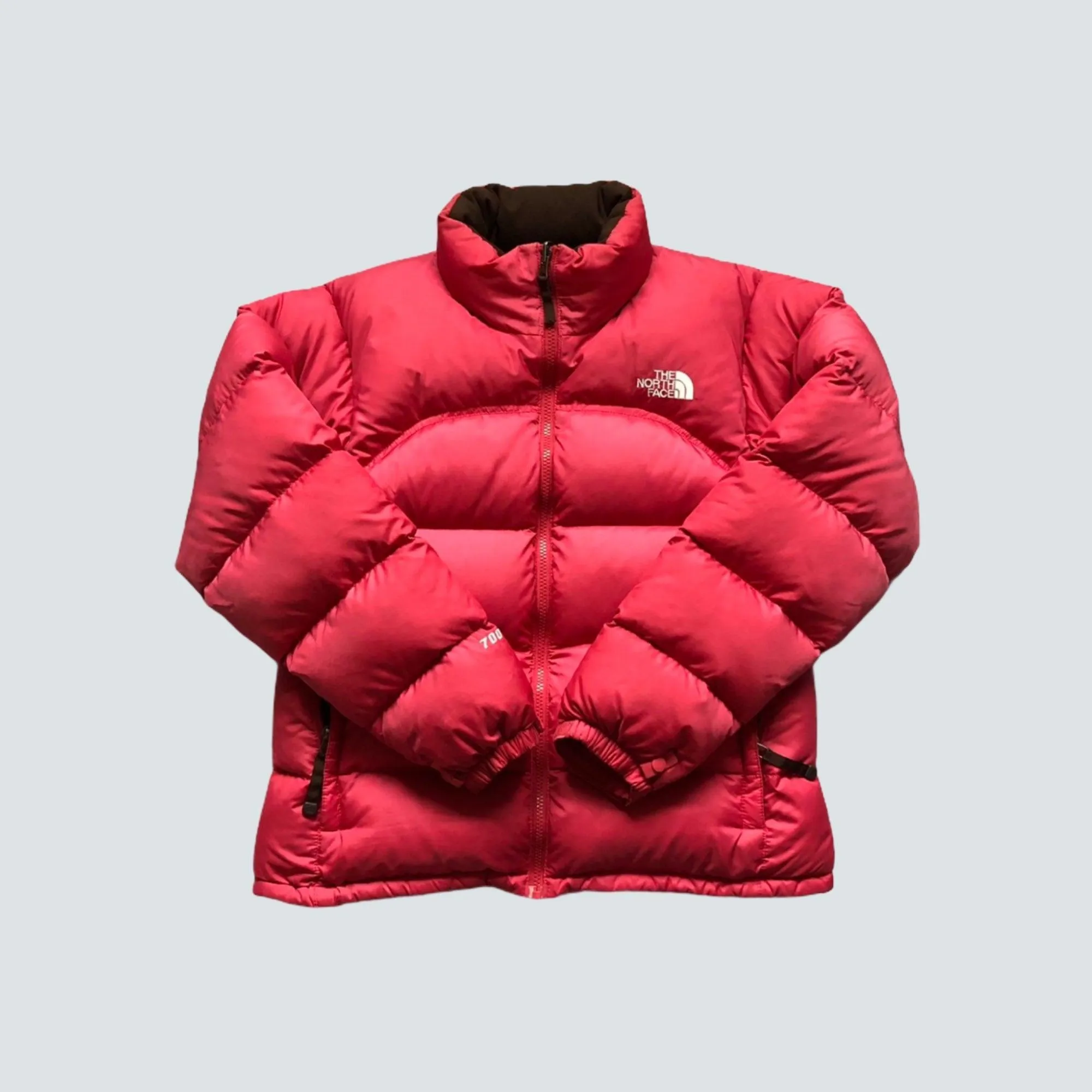 Pink North Face Nuptse 700 Puffer jacket with Brown interior  (M woman’s)