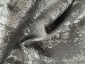 Planetary Soft Black & Silver Stretch Polyester (Made in Italy)