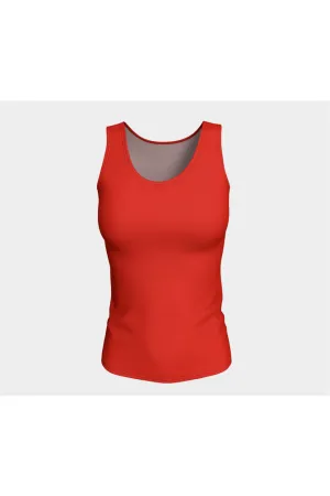 Red Orange Fitted Tank Top