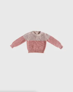 Rose Colorblock Knit Sweater