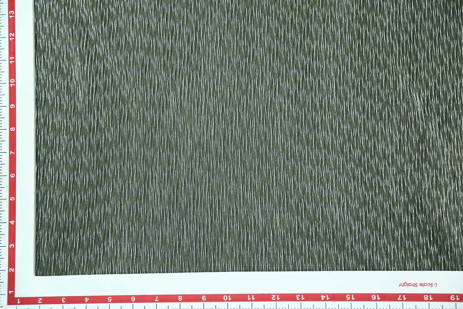 Silver Foil on Olive Foil Print Pleated Knit Fabric