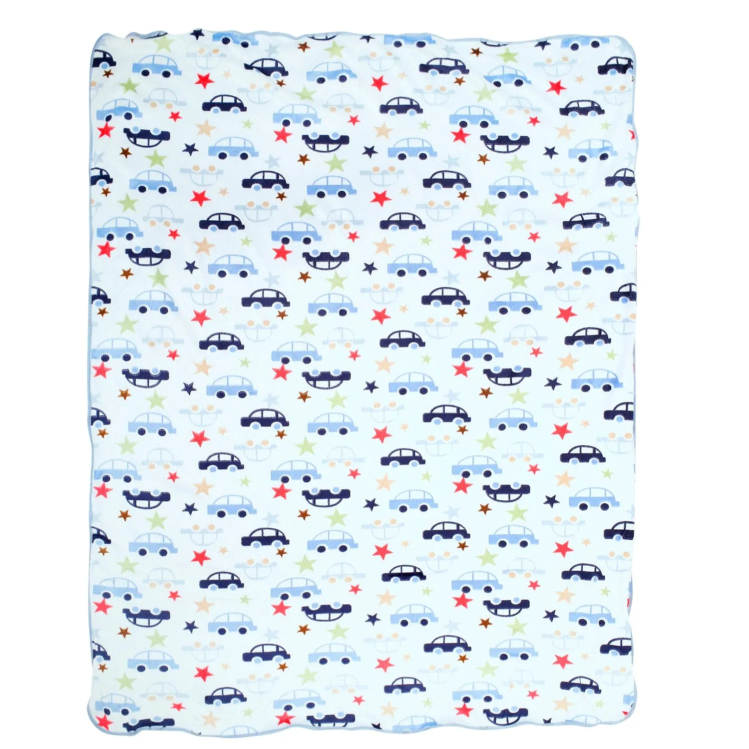 Speedy Car Blue And White Blanket