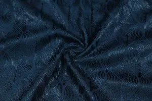 Teal Blue Traditional Rayon Spun Jacquard Fabric