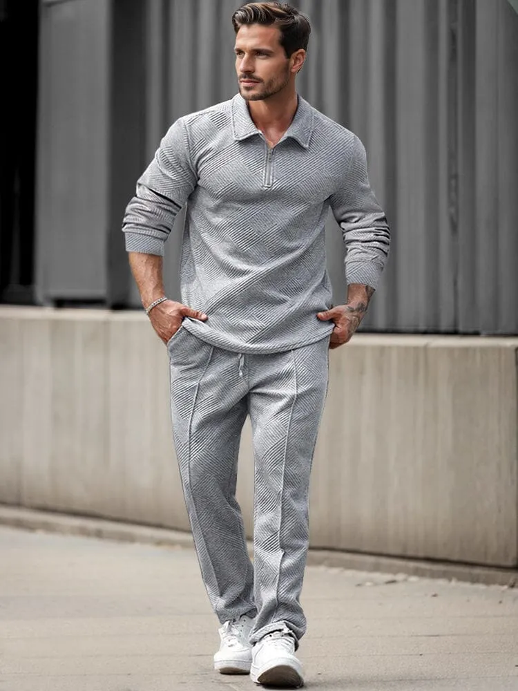 Trendy Jacquard Textured Athleisure Set (Live Only)