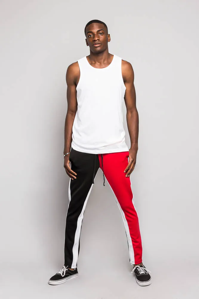 Two Tone Color Blocked Track Pants