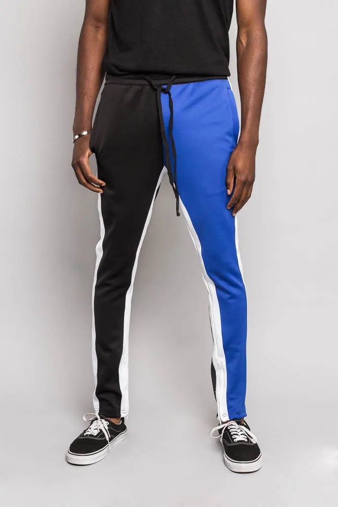 Two Tone Color Blocked Track Pants