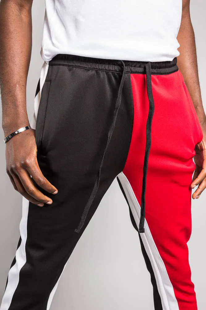 Two Tone Color Blocked Track Pants