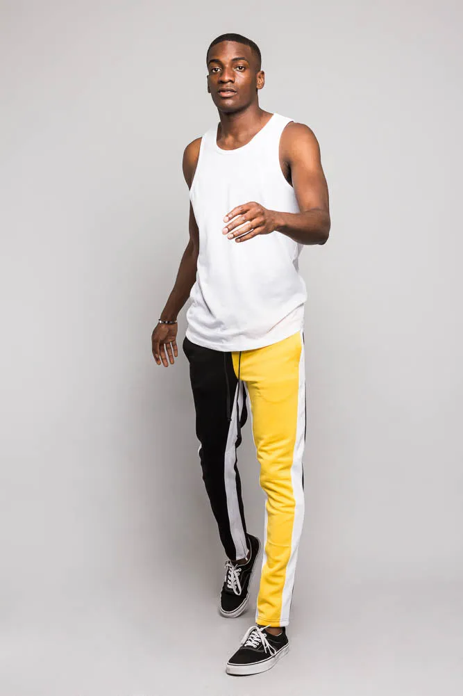 Two Tone Color Blocked Track Pants