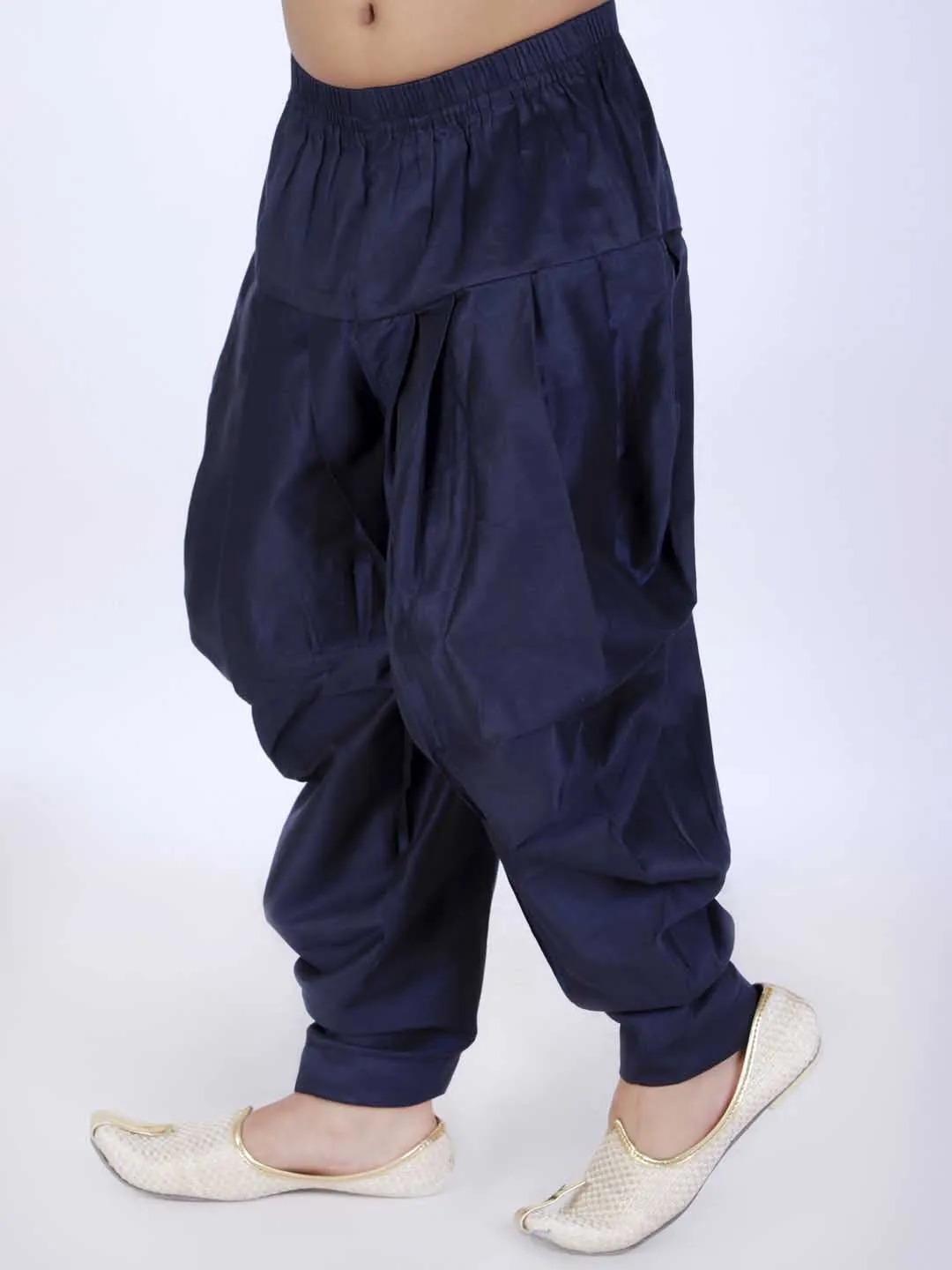 VASTRAMAY Boys Navy Blue Solid Dhoti Pants