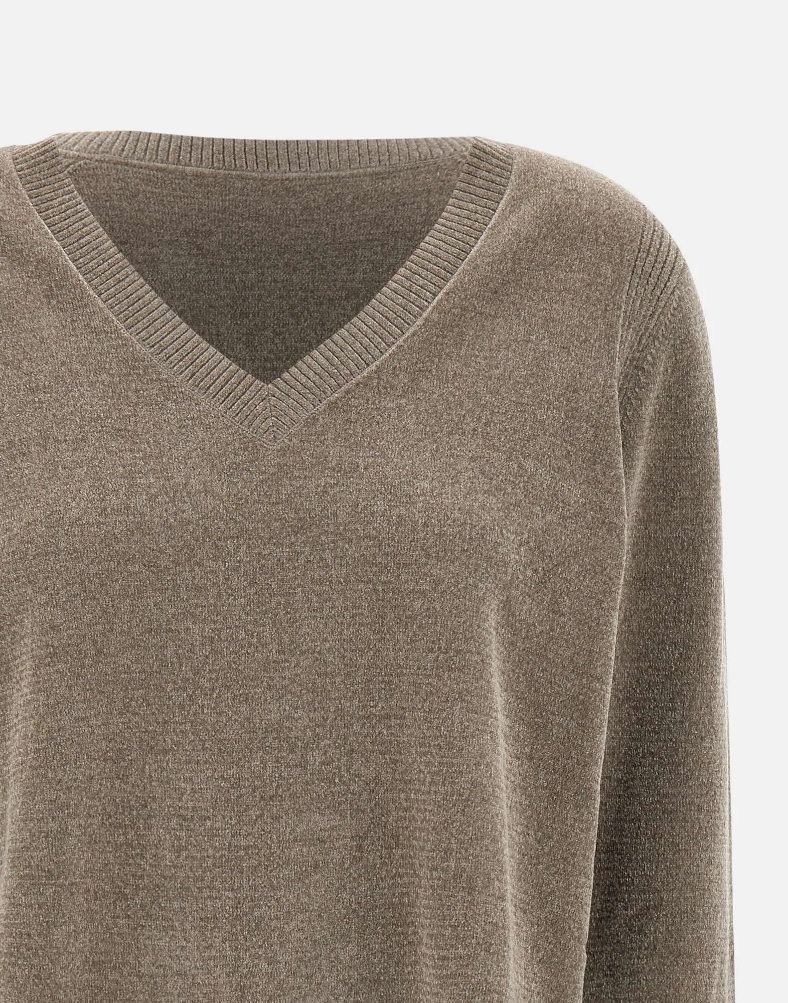 Velvet Chenille V-Neck Sweater