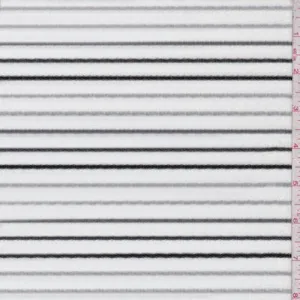 White/Black/Grey Stripe Rib Knit Fabric