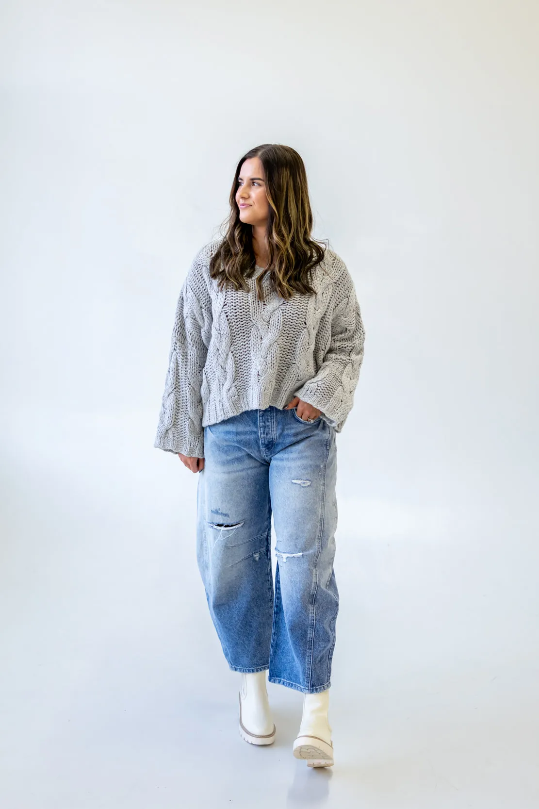 Whitney Chunky Sweater | Heather Gray