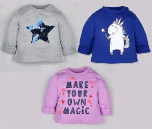 Winter Sweatshirt Combo - Star, Unicorn and Pom Pom