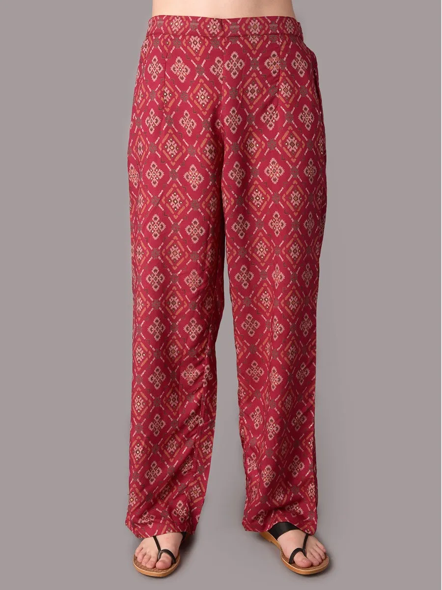 Women Pink Floral Printed Kurta With Comfort Pant