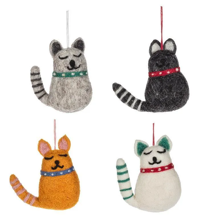 Wool Cat Ornaments